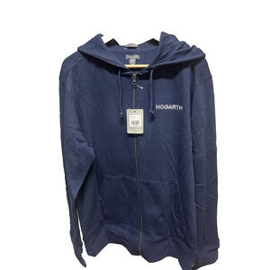 Trimark Hogarth Navy Blue Fleece Zip Hoody Unisex Size Mens Women's Size M/M NWT